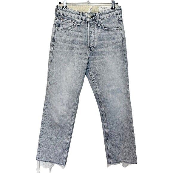 Rag & Bone Maya Slim Ankle Jeans Women’s Size 24 Acid Wash High Rise Frayed Hem - Picture 2 of 15